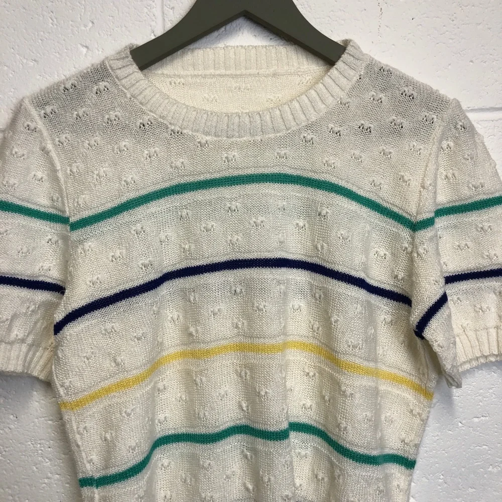 Vintage Stripe Shortsleeve Sweater